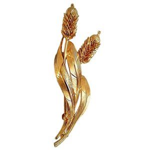Vintage Brooch Pin 50s-60s Wheat Goldtone Fine Costume Jewelry